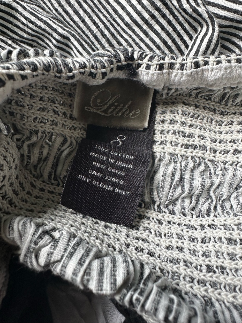 Women’s Anthropology Lithe Black And White Stripe Fiddlers Song Summer Dress 8 - Picture 5 of 5